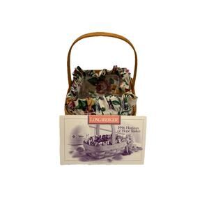1996 Longaberger Horizon of Hope Basket Rose Liner, Protector & Recipe Cards